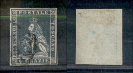 1323 ANTICHI STATI - TOSCANA - 1851 - 6 Crazie Ardesia (7) Con Ottimi Margini - Usato (450) - Autres & Non Classés