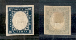 1351 REGNO - Province Napoletane - 1861 - 20 Cent Indaco (3b) - Nuovo Con Gomma (forte Segno Di Linguella) - Andere & Zonder Classificatie