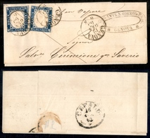 1357 REGNO - Due 15 Cent (11) Di Colori Diversi - Testatina Di Lettera Da Genova A Cefalù Del 12.1.63 - Uno Corto A Dest - Andere & Zonder Classificatie