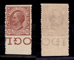 1434 REGNO - 10 Cent Leoni (82g) Non Dentellato Orizzontalmente - Bordo Foglio - Gomma Integra (90) - Other & Unclassified