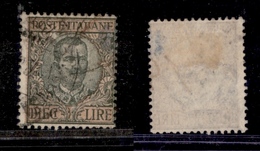 1447 REGNO - 1910 - 10 Lire Floreale (91) - Usato (45) - Andere & Zonder Classificatie