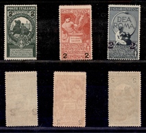 1453 REGNO - 1913 - Unità D'Italia Soprastampati (99/101) - Serie Completa - Gomma Integra - Other & Unclassified