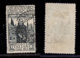 1488 REGNO - 1926 - 30 Cent S.Francesco (193) - Usato - Autres & Non Classés