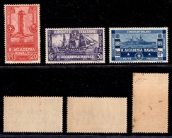 1528 REGNO - 1931 - 50° Accademia Navale Livorno (300/302)  - Serie Completa Di 3 Valori - Leggere Macchie Di Ruggine -  - Other & Unclassified