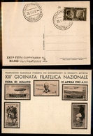 1576 REGNO - XXII Fiera Campionaria Di Milano/Reparto Filatelico - Cartolina Ufficiale Con Annullo Speciale Del 26.4.41 - Other & Unclassified