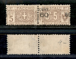 1632 REGNO - 1923/1925 - 60 Cent Su 5 Cent (21l) Con Soprastampa Spostata A Destra - Senza Gomma (550) - Autres & Non Classés