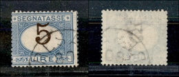 1636 REGNO - 1870/1874 - 5 Lire Segnatasse (13) Con Cifra Spostata - Usato (40) - Other & Unclassified