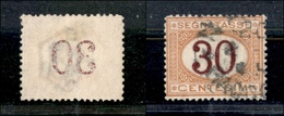 1641 REGNO - 1890/1894 - 30 Cent Segnatasse (23n) Con Decalco Della Cifra - Usato (35) - Autres & Non Classés