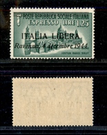 1854 EMISSIONI LOCALI - Non Emesso - 1,25 Lire Espresso (23) Soprastampato ITALIA LIBERA - Ravenna 4.12.44 - Gomma Integ - Altri & Non Classificati