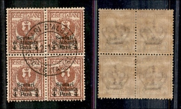 1904 UFF.POSTALI ESTERO - LEVANTE - 1915 - Scutari D'Albania - Quartina 4 Para Su 2 Cent (9) Annullata 12.1.1916 - Usata - Altri & Non Classificati