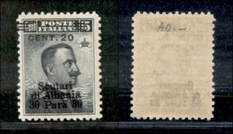 1905 UFF.POSTALI ESTERO - LEVANTE - Scutari D'Albania - 1916 - 20 Cent Su 30 Para Su 15 Cent (10ab) - Sbarrette E Cent 2 - Other & Unclassified