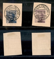 1948 COLONIE - EGEO - 1912 - Michetti  Soprastampati (1/2) - Serie Completa Di 2 Valori - Su Frammento - Usati (120+) - Andere & Zonder Classificatie
