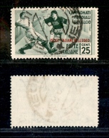 1953 COLONIE - EGEO - 1934 - 25 Cent Calcio Soprastampato (76) - Usato (130) - Altri & Non Classificati