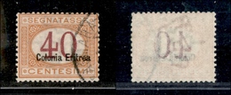 2038 COLONIE - ERITREA - 1920/1926 - 40 Cent Segnatasse Soprastampato (18) - Usato (70) - Other & Unclassified