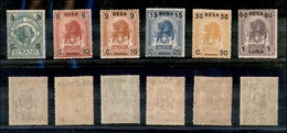2120 COLONIE - SOMALIA - 1922 - Leoni E Elefanti Soprastampati Con Valore Somalo (24/29) - Serie Completa Di 6 Valori -  - Sonstige & Ohne Zuordnung