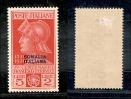 2134 COLONIE - SOMALIA - 1930 - 5 Lire + 2 Lire Ferrucci Soprastampato (137) - Nuovo Con Gomma (26) - Sonstige & Ohne Zuordnung