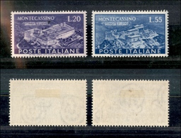 2208 REPUBBLICA  - 1951 - Montecassino (664/665) - Serie Completa - Nuovi Con Gomma - Piccole Macchie Nere Sul 20 Lire - Other & Unclassified