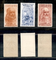 2212 REPUBBLICA  - 1952 - Leonardo Da Vinci (686/688) - Serie Completa Di 3 Valori - Gomma Integra (35) - Andere & Zonder Classificatie