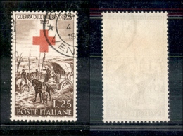 2219 REPUBBLICA  - 1959 - 25 Lire Croce Rossa (867-Spec.445Aa) - Croce In Basso - Autres & Non Classés