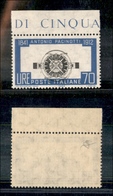 2222 REPUBBLICA  - 1962 - 70 Lire Pacinotti (939-Spec.542Aa) - Centro In Basso - Gomma Integra - Cert. Carraro - Andere & Zonder Classificatie