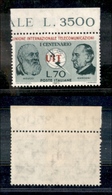 2224 REPUBBLICA  - 1965 - 70 Lire UIT (996-Spec.600Aad) - Rosso Spostato A Sinistra - Gomma Integra - Sonstige & Ohne Zuordnung