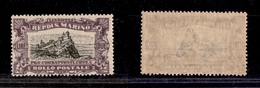 2322 SAN MARINO - 1918 - 2 Lire + 5 Cent Pro Combattenti (61) - Gomma Integra (55) - Sonstige & Ohne Zuordnung