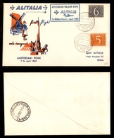 2390 POSTA AEREA - Busta Primo Volo Amsterdam-Roma Alitalia 1.4.1960 - Affrancatura Olandese (40) - Altri & Non Classificati