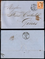 2510 FRANCIA - 40 Cent (unif. 23) - Isolato Su Lettera Da Parigi A Genova Del 28.10.1864 - Autres & Non Classés