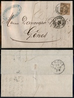 2515 FRANCIA - 30 Cent (80) - Isolato Su Lettera Da Marsiglia A Genova Del 2.11.1877 - Autres & Non Classés