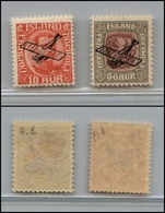 2560 ISLANDA - 1928/1929 - Posta Aerea (A1/A2) - Serie Completa Di 2 Valori - Nuovi Con Gomma (55) - Autres & Non Classés