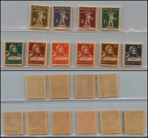 2660 SVIZZERA - 1924/1928 - Tipi Precedenti Nuovi Valori Carta Camoscio (Unif.196/205) - Serie Completa Di 10 Valori -   - Other & Unclassified