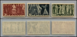 2669 SVIZZERA - 1938 - Soggetti Storici (Unif.313/315) - Carta Gialla E Bianca Al Retro - Serie Completa Di 3 Valori -   - Autres & Non Classés