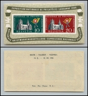 2685 SVIZZERA - 1955 - Foglietto Esp. Losanna (Unif.BF15) - Nuovo Con Gomma (72) - Andere & Zonder Classificatie