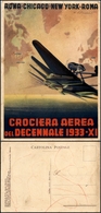 2712 CARTOLINE - MILITARI - Crociera Aerea Del Decennale 1933 - Illustratore Di Lazzaro M. - Nuova FG - Segni Di Matita  - Otros & Sin Clasificación