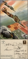 2716 CARTOLINE - MILITARI - Tre S.79 In Picchiata Su Raffineria - Illustratore Berthelet - Viaggiata 1942 (30) - Autres & Non Classés