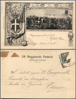 2888 CARTOLINE - MILITARI - 74° Reggimento Fanteria - Viaggiata 7.11.1909 - Sonstige & Ohne Zuordnung