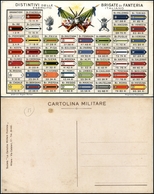 2912 CARTOLINE - MILITARI - Distintivi Delle Brigate Di Fanteria Esercito Italiano - Nuova - Autres & Non Classés