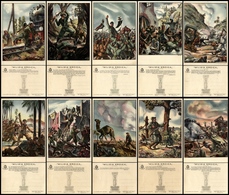 2917 CARTOLINE - MILITARI - Milizia Eroica - Serie Completa Di 10 Cartoline - Illustratore G.Porcheddu (650) - Andere & Zonder Classificatie