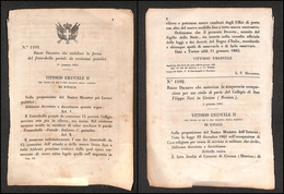 2983 VARIE - 1863 - Torino 11 Gennaio - Decreto Per L'emissione Del 15 Cent Litografico - 2 Facciate - Andere & Zonder Classificatie