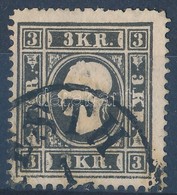 O 1858 3kr Fekete II. Típus 'PESTH' (50.000) - Autres & Non Classés