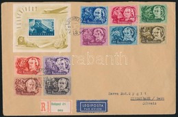 1948-49 Ajánlott Levél Svájcba 1948-as Költők Sorral és Lánchíd (II.) Blokkal - Autres & Non Classés