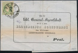 1870 3kr Helyi Levélen 'PEST LIPÓTVÁROS' - Autres & Non Classés