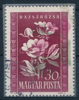 O 1950 Virág 30f A Piros, Zöld Színek 1 Cm-rel Eltolódtak - Autres & Non Classés
