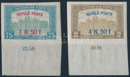 ** 1918 Repülő Posta ívszéli Vágott Sor (60.000) (1,50K Kis Betapadásnyomok) - Other & Unclassified