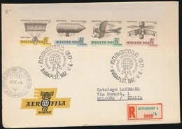 1967 Aerofila Vágott Négyescsík Ajánlott FDC-n - Altri & Non Classificati