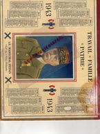 GUERRE 1939-1945- WW 2- RARE CALENDRIER MARECHAL PETAIN 1943- 16- CARTE CHARENTE- ANGOULEME-CONFOLENS-AIGRE-ROUILLAC- - Tamaño Grande : 1941-60