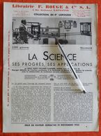 La Science, Ses Progrès, Ses Applications - Librairie F. Rouge Et Cie - Lausanne - 1933 - Zwitserland