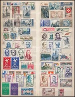 ** 1935-1959 70 Komplett Francia Kiadás (126 Db Bélyeg), Közte Jobbak, Négyestömb Sorok, ívszéli Kettős Fogazások - Autres & Non Classés