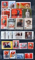 ** * O Lenin Gyűjtemény: Sorok, Bélyegek, Blokkok, 3 Db Pénzérme, 3 Db Papírpénz, Gyufásdoboz, Jelvények, 18 Db Színes K - Autres & Non Classés