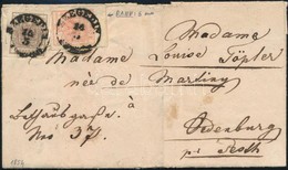 1854 3kr 6mm ívszéllel + 6kr Levélen (több Oldalon Kézzel Tépett Bélyegek) 'SZEGEDIN' - 'OEDENBURG' - Altri & Non Classificati